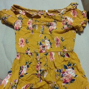 Xhileration Floral Dress - Yellow Size M